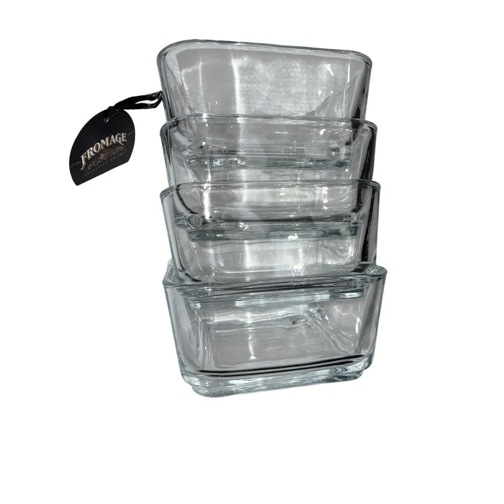 Bamboo Tray with Four Glass‎ Dishes Square